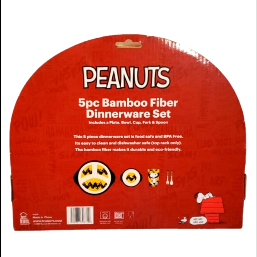 Peanuts 5pc Bamboo Fiber Dinnerware Set - Picture 2 of 4